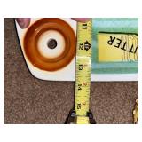 Retro Cheese and Butter Serving Set with Spreader Knives and Divided Platter