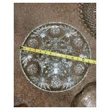 Set of 4 Vintage Pressed Glass Serving Platters, 11-14 Inch Diameter