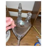 Set of 2 Cut Crystal Decanters and 1 Crystal Martini Glass