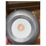 Decorative Plates and Figurines Collection including Porcelain, Glass, and Gold Leaf Bowl