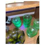 Vintage Uranium Glass Set with 8 Dessert Cups and 2 Bowls