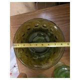 Vintage Uranium Glass Set with 8 Dessert Cups and 2 Bowls