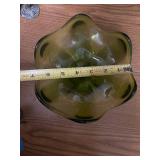 Vintage Uranium Glass Set with 8 Dessert Cups and 2 Bowls