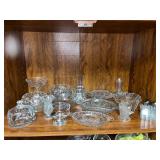Collection of Vintage Clear Glass Serveware and Salt & Pepper Shakers