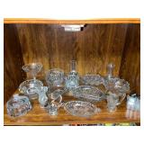 Collection of Vintage Clear Glass Serveware and Salt & Pepper Shakers