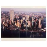 Framed Panoramic Poster of New York City Skyline with World Trade Center