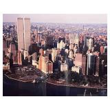 Framed Panoramic Poster of New York City Skyline with World Trade Center