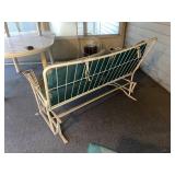 Metal Patio Glider Loveseat with Cushions