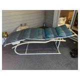 Outdoor Patio Chaise Lounge Chair with Cushion and Side Table