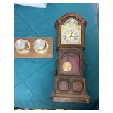Vintage Wall Pendulum Clock and Barometer Thermometer Set
