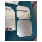 Lot of 3 Decorative Wall Mirrors including Stained Glass Floral Mirror