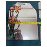 Lot of 3 Decorative Wall Mirrors including Stained Glass Floral Mirror