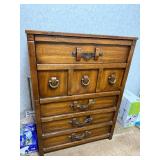 Rustic Wood Chest of Drawers with Metal Handles, 36in x 20in x 49in
