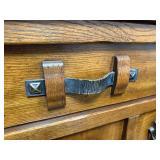 Rustic Wood Chest of Drawers with Metal Handles, 36in x 20in x 49in