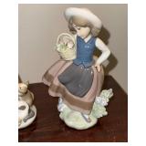 Set of 3 Lladro Porcelain Girl Figurines Spain