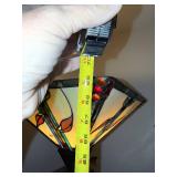 Stained Glass Floor Lamp with Geometric Metal Base