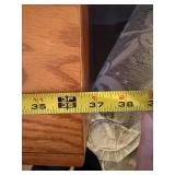 Oak Wood Cabinet with Storage Shelves and Doors, 36x19x27 Inches