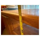 Oak Wood Cabinet with Storage Shelves and Doors, 36x19x27 Inches