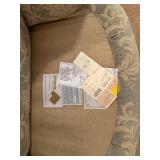 Upholstered Wingback Armchair with Floral Pattern