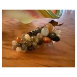Art Glass Collection with Murano Style Bowl, Fish Paperweight, and Gemstone Grapes
