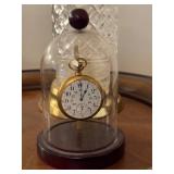 Elgin Antique Pocket Watch in Glass Dome Display