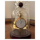 Elgin Antique Pocket Watch in Glass Dome Display