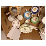 Large Assorted Set of Vintage Floral Tea Cups, Saucers, and Serving Pieces