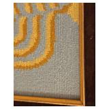 Framed Needlepoint Happy Chanukah Menorah Art and Shalom Wall Hanging