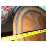 Antique Round Wooden Side Table with Spiral Legs