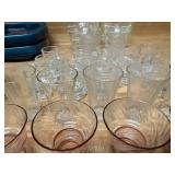 Vintage Glassware Collection with Mini Mugs, Dessert Dishes, and Bowls