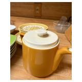 Vintage Dinnerware Set with Corelle Plates, Kayona China Bowl, and Yellow Floral Stoneware