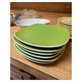 Vintage Dinnerware Set with Corelle Plates, Kayona China Bowl, and Yellow Floral Stoneware