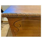 Vintage Wooden Cedar Hope Chest with Carved Details