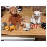 TY Beanie Babies Plush Toys and FIGI Cat Pot Risers Set of 3