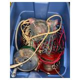 Large Bin of Assorted Wiring, Cables, and Electrical Parts