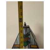 Arts and Crafts Style Stained Glass Table Lamp, 24 Inches Tall