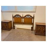 Mid-Century Bedroom Set with Twin Headboard and 2 Nightstands