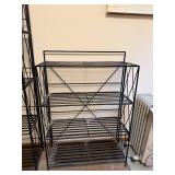 Set of 2 Black Metal Storage Racks with Shelves