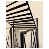 Set of 2 Black Metal Storage Racks with Shelves