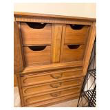 Vintage Wooden Bedroom Chest with Drawers and Cabinet, 42 x 18 x 54 Inches