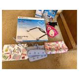 Group of Waterpik Water Flossers, CVS Digital Body Scale, Cosmetic Bags, and Accessories