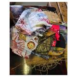 Sewing Box with fabric scraps