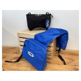 New Polaris Under the Seat side fill Cargo Bag & Unused Katahdin Snowmobile Sport Saddlebag in Blue