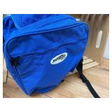 New Polaris Under the Seat side fill Cargo Bag & Unused Katahdin Snowmobile Sport Saddlebag in Blue