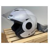 Medium LS2 Verso Open Face Helmet in White with New Chin Shield