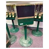 7 Pc Lor; 7 Metal and plastic Candy Machines with Plastic Stands, Varried Condition