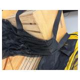 Extra Large Yellow & Black Duffel Bag 32" Long x 16" Deep X 16" Tall and Large Draw String Mesh Bag Backpack