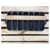 3 Pcs Cast Iron Lot Wagner Ware 11" Round Flat Skillet, 10" Sizzle Skillet & Corn Pan