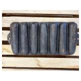 3 Pcs Cast Iron Lot Wagner Ware 11" Round Flat Skillet, 10" Sizzle Skillet & Corn Pan