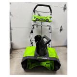 Excellent Condition Greenworks 20" 13 amp Corded Electric Snow Thrower (extension cord not included)
